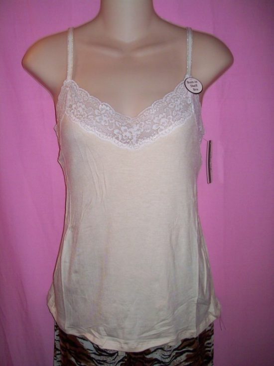 Rene Rofe Lace Bound Shelf Bra Cami Pant Sleepwear
