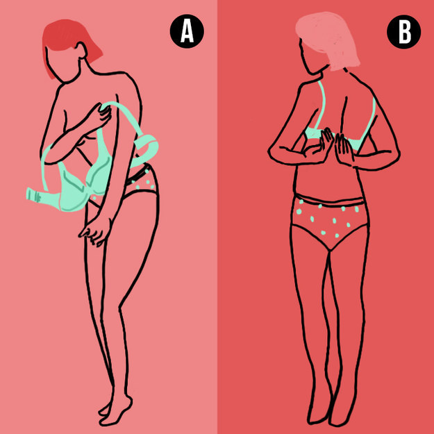 Putting on the bra in the front