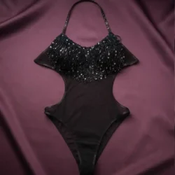 Tease Bodywear Fringe Thong Teddy front e